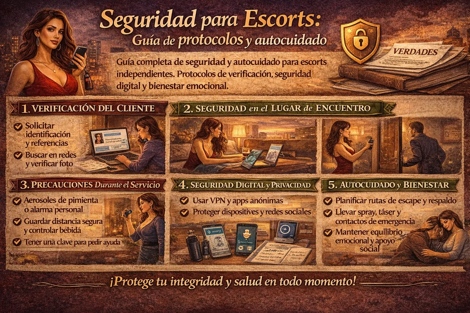 Seguridad para escorts: guía de protocolos y autocuidado