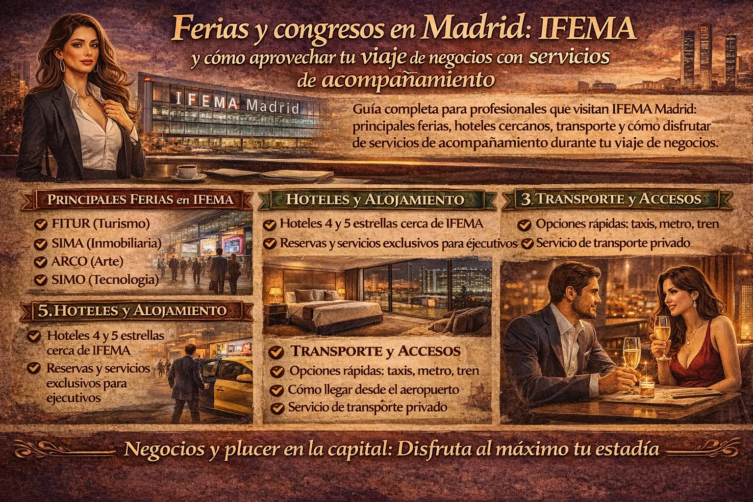 Ferias y congresos en Madrid: IFEMA y cómo aprovechar tu viaje de negocios con servicios de acompañamiento